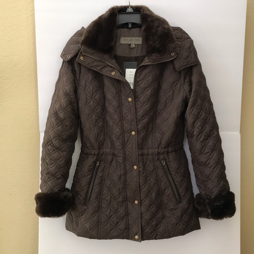 MARC NEW YORK Quilted Hooded Puff Jacket